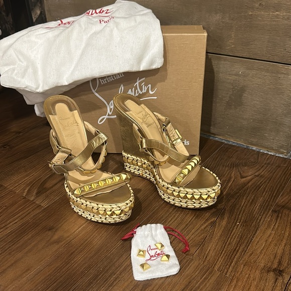 Christian Louboutin Cataclou 140 Calf Lame/Rope - Picture 12 of 13